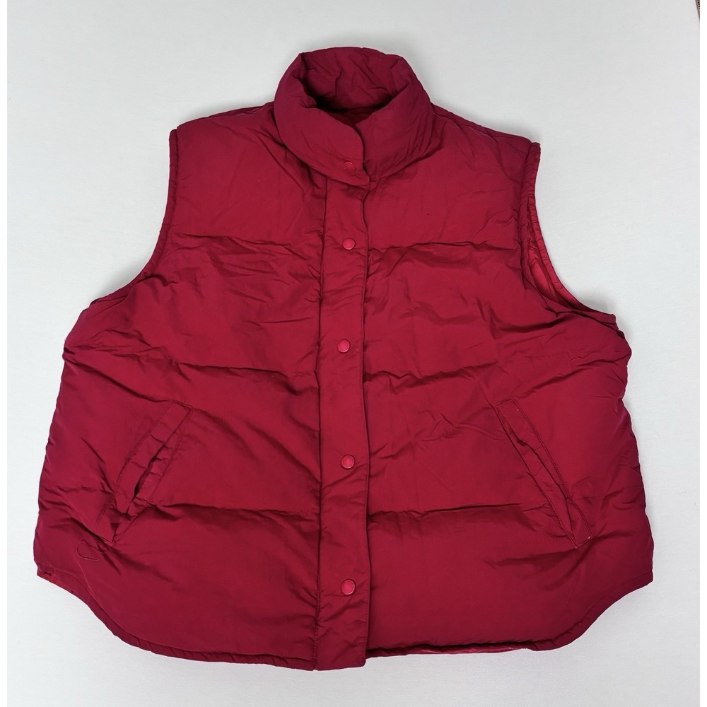 Vintage Eddie Bauer Goose Down Quilted Puffer Vest Womens XL Red - Picture 1 of 9
